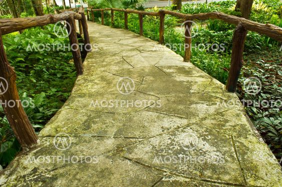 Concrete garden walkways