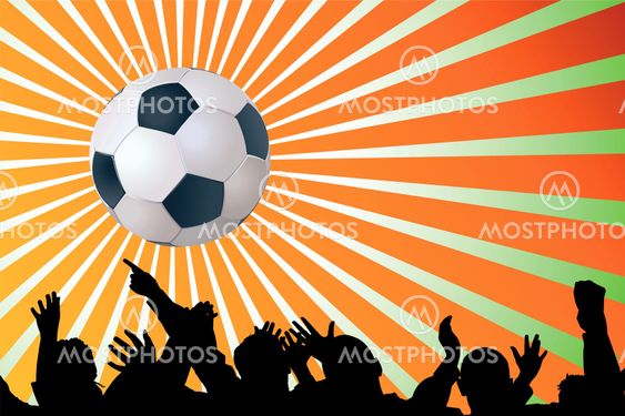 Soccer ball with silhouettes