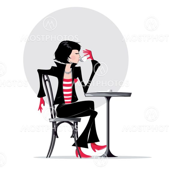 woman drinks coffee