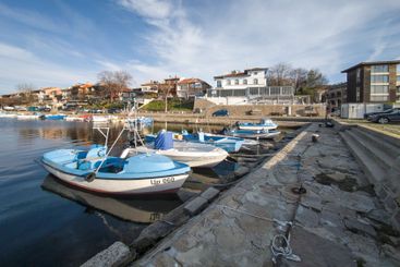 Sunset panorama of the port of Sozopol, Bulgaria