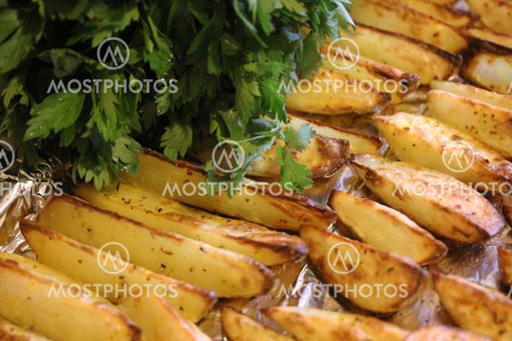 Fried potatoes with greens 1