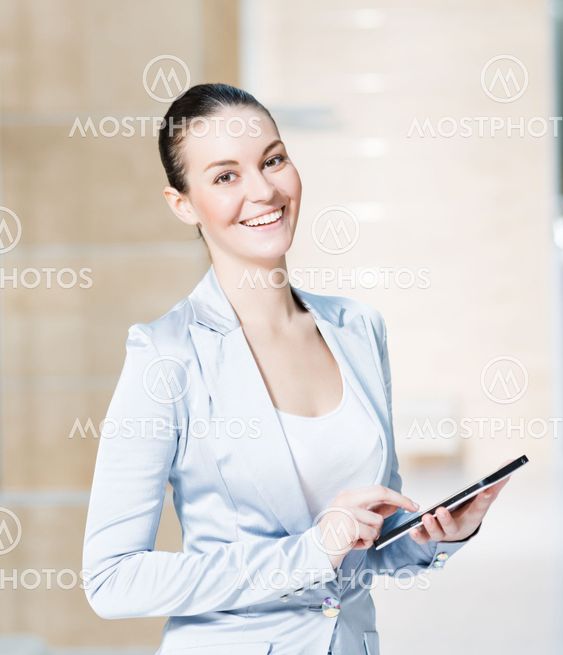 business woman with tablet pc