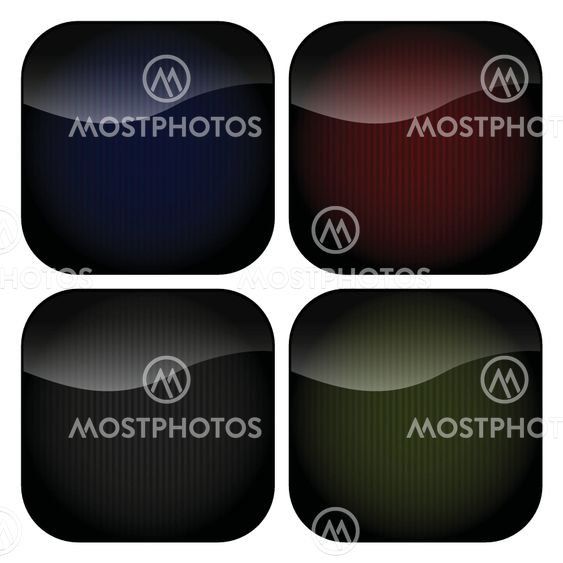 Set of Rounded Square Stripes Icons
