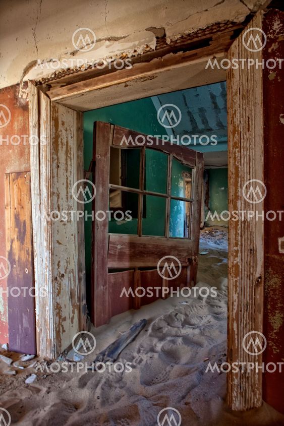 ghosthouse in kolmanskop ghost town near luderitz namibia