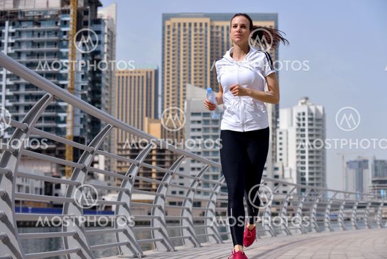 woman jogging at morning