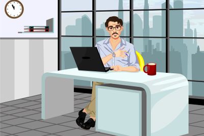 Fashionable guy in the workplace