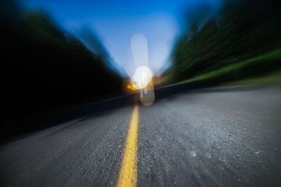 Blurry Road at Night. Drunk Driving, Speeding or Being...