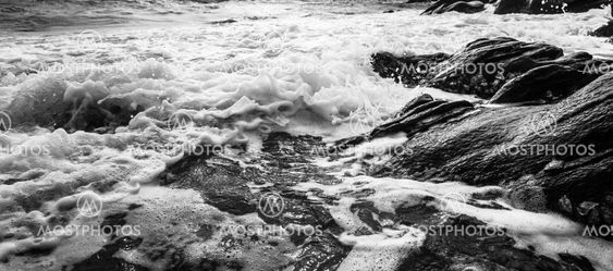 Black and white and blue sea