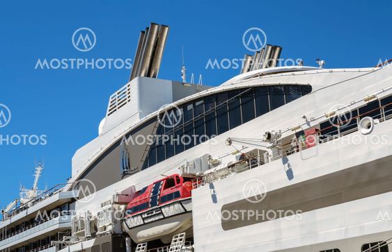 Upper decks of a cruise ship