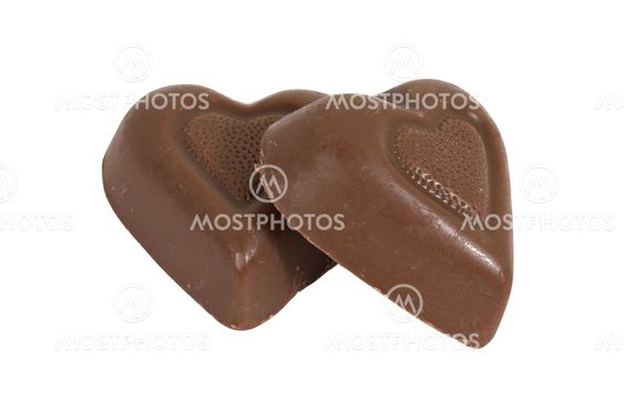 Two Chocolate Candy Hearts