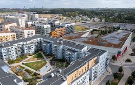 Utsikt över Barkarbystaden, Järfälla, Stockholm, Sverige.