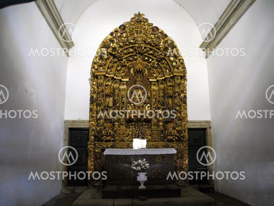 An Ancient Chapel in a Church in Chaves, Portugal.