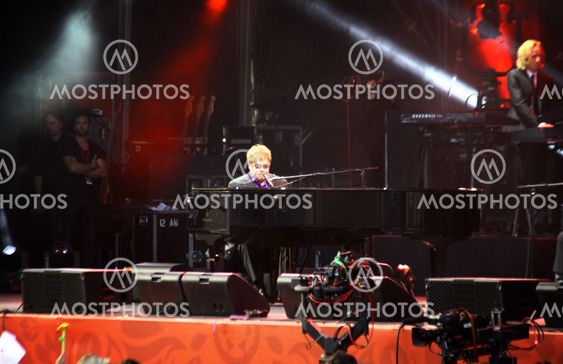 Singer Sir Elton John performs onstage