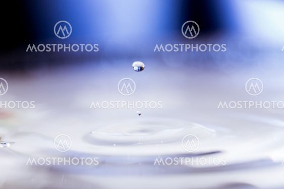 The blue drops of water