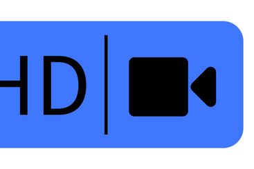 HD Video Icon with Gear and Stylized Feather for Digital...