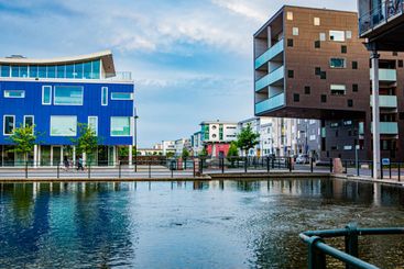 Vy från västra hamnen i Malmö