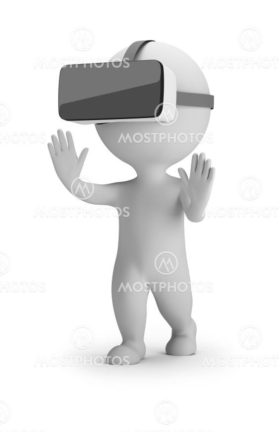 3d small people - virtual reality helmet
