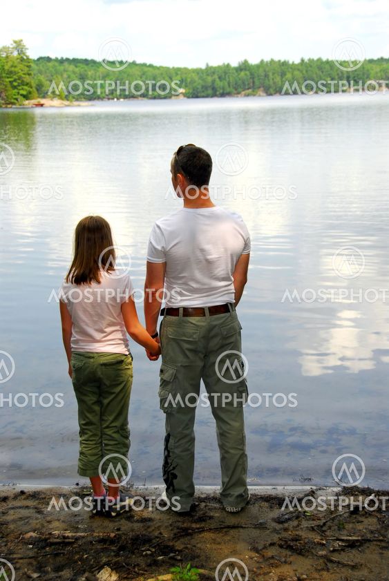Father daughter lake