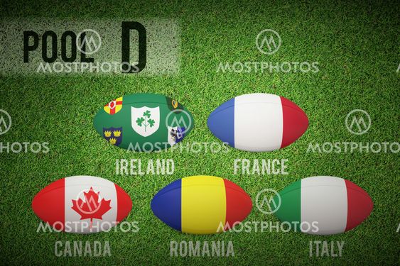 Composite image of rugby world cup pool d