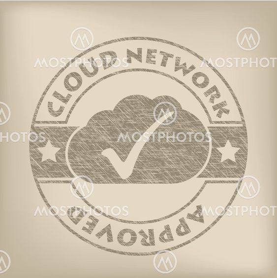 Cloud network approved grunge seal