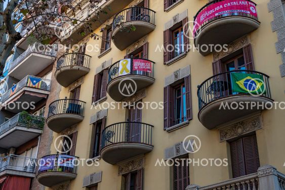 Old Building in the city center of Barcelona, Spain