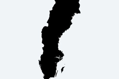 High detailed vector map of Sweden with navigation pins.