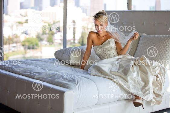 Beautiful Bride on a Bed