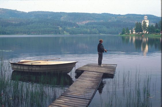 Fishing by the lake