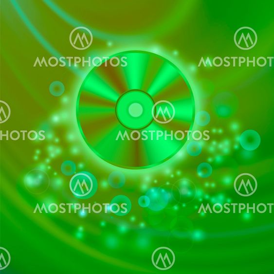 Compact Disc Isolated on Green Waves