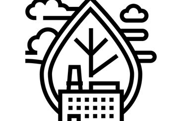 air emissions and ambient air quality line icon vector...