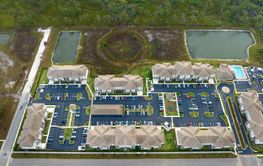 Aerial view of american apartment buildings in Florida...