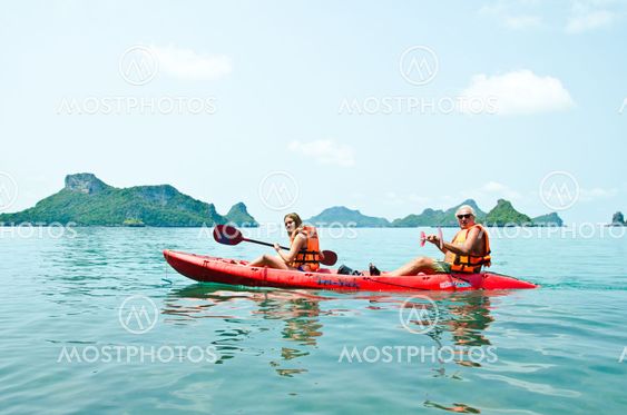 traveler kayaking in the Gulf of Thailand