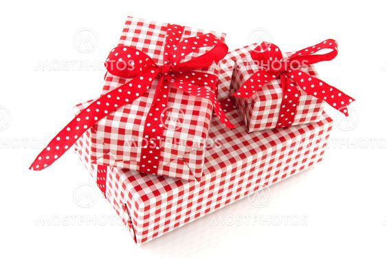Presents in red and white