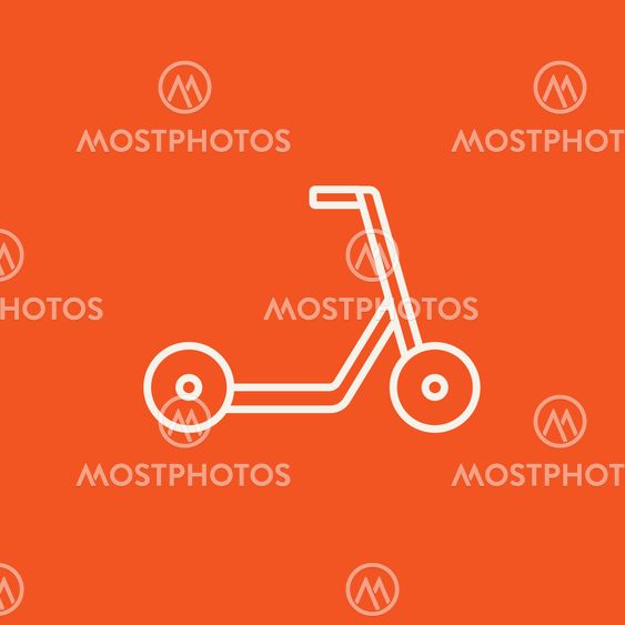 Kick scooter line icon.