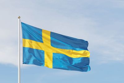 Swedish flag, blue and a yellow cross