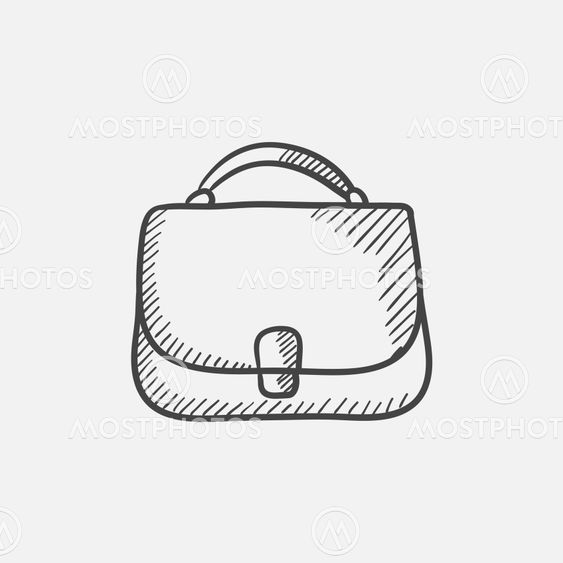 Female handbag sketch icon.
