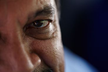 Senior man, eye and portrait in closeup for healthy...