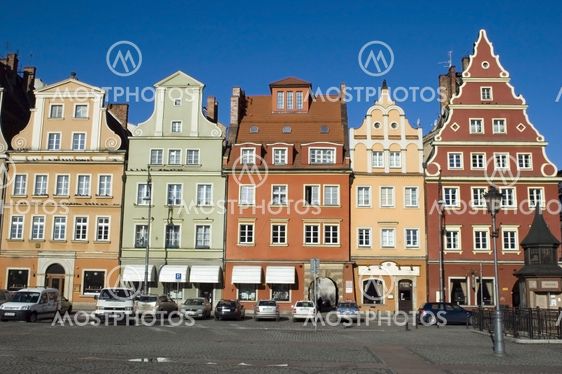 Colorful tenement houses in Poland