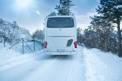 Bus on Icy Road