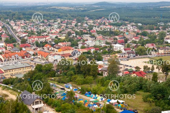 Olsztyn town - aerial view.