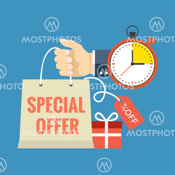 Limited time special offer concept. Flat design stylish.