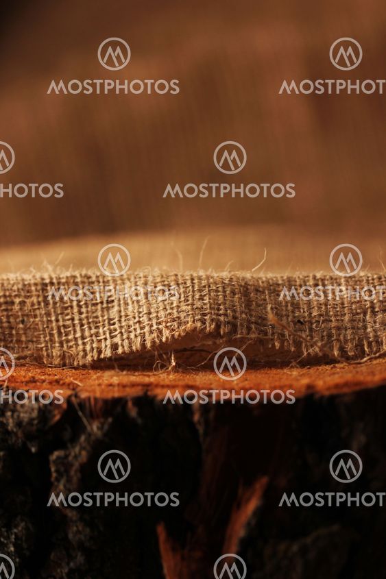 Natural linen texture on wooden.