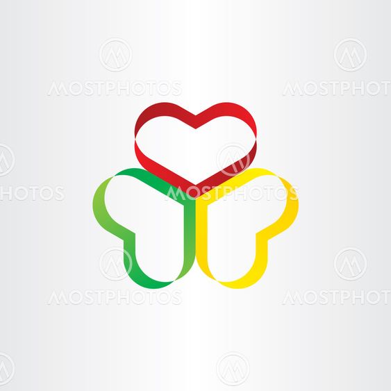 colorful heart ribbon symbol design