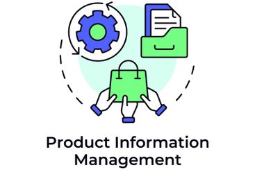 Product information management multi color concept icon