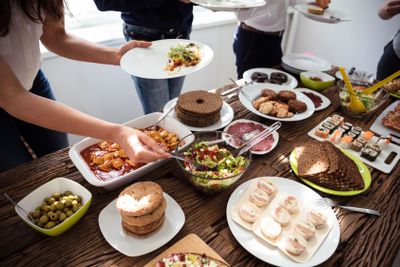 People Eating Healthy Meal
