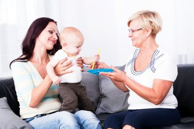 The living room is the mother of the child and the...