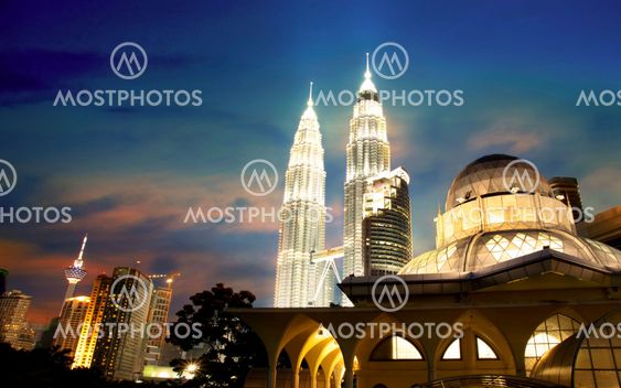 kuala lumpur urban night view