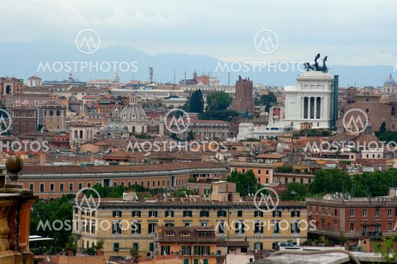 Panoramic view from Trastevere side, Rome, Italy