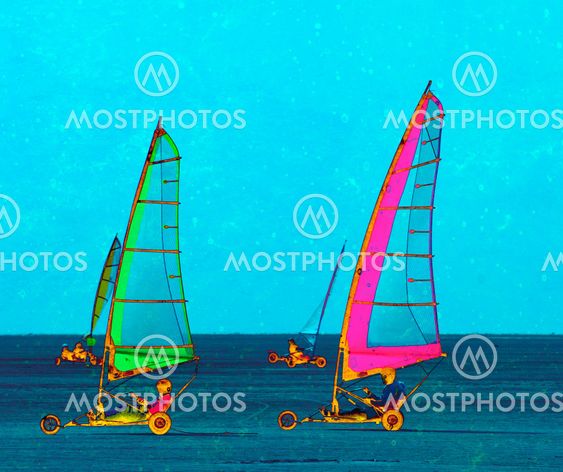 Colourful land sailing