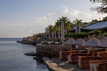 Seaside landscape in the Kalithea area of ​​Rhodes Greece